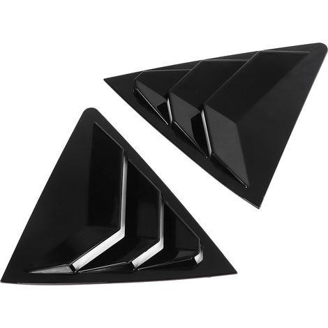 2x Persiennes latérales arrière Noires Brillantes, Aérateur Déflecteur Capot pour Corolla 2014-2018, Couvre-Vitre (1/5)