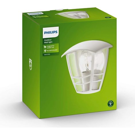 CREEK-Applique murale dexterieur Metal H19,5cm Blanc Philips