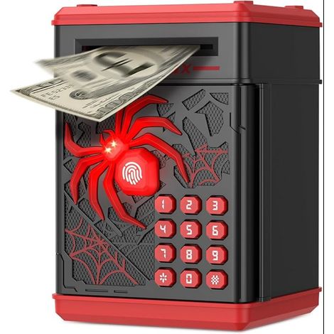 Tirelire pour Enfant, Tirelire Electronique Coffre Fort avec Code de Sécurité et Musique, Noir (1/5)