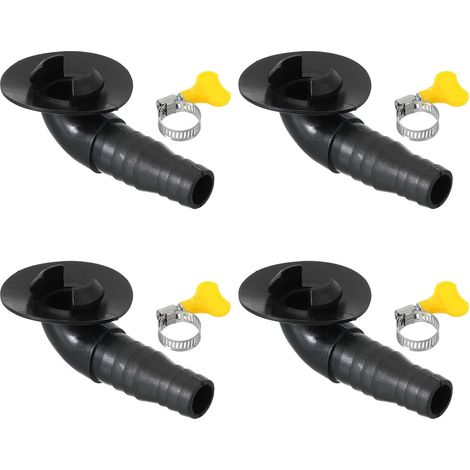 20mm Connecteur de Tuyau de Vidange de Climatiseur, 4 Pcs Connecteur de Vidange Universel avec Cerceau de Serrage pour Robinet D'Unité Ac à Fenêtre Mini-Fendue, Modèle Noir 8 (1/5)