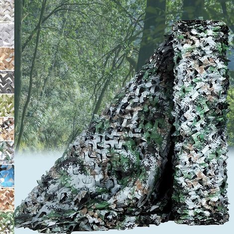 Filet de camouflage épais, protection solaire, idéal pour la chasse, le camouflage numérique, les écrans de confidentialité et le camping, 3 x 4 m (1/5)