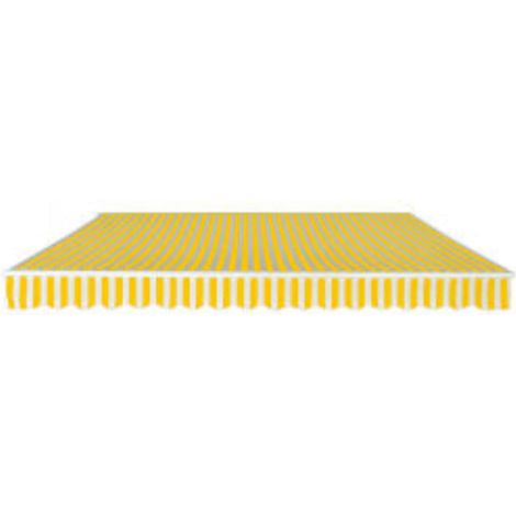 Maison Exclusive - Tenda da Sole Pieghevole Manuale 600 cm Gialla/Bianca (1/5)