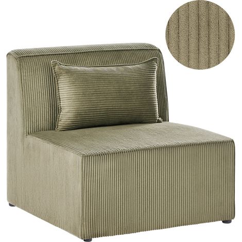 Sillón modular de pana verde oscuro asiento 1 plaza moderno Lemvig (1/5)