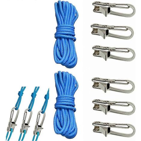 Kit de 6 tendeurs de paracorde réglables - Cordes d'arrimage à boucle rétractable et verrou à came pour un nouage sécurisé, camping, bâches (1/5)