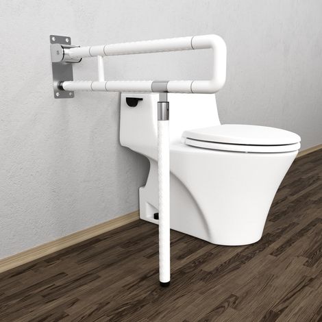 Poignée d'appui murale pour toilettes, poignée pliante, aide au relèvement, poignée de sécurité, main courante antidérapante pour personnes âgées, handicapées, femmes enceintes, jusqu'à 200 kg