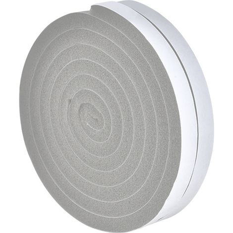 Joint isolant porte et fenêtre version améliorée, mousse souple grise, matériau sélectionné, adhésif quadrillé, usage polyvalent, 2 rouleaux de 2m x 1,5cm (1/5)
