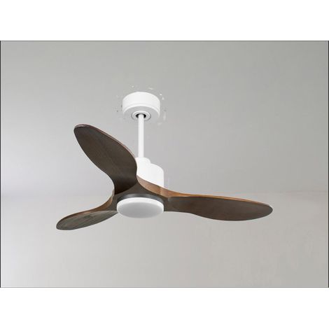 Modulo Regular Ring - Super destratificateur et ventilateur DC 132 cm Blanc pales bois rouge sans Lumière  25 à 40 m² (1/5)