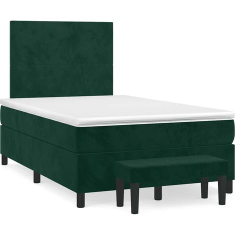 Maison Exclusive - Giroletto a Molle con Materasso Verde Scuro 120x200 cm Velluto (1/5)