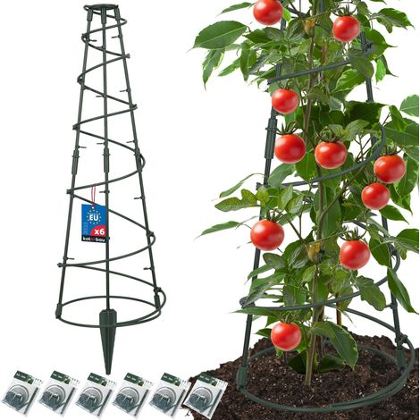 KOTARBAU® Lot de 6 Tuteur Tomate, Treillis Plante Grimpante Exterieur ⌀ 25 cm, PVC, Tuteur Plante, Treillis de Jardin, Support Tomates Potager, Treillis Concombre, Vert (1/5)