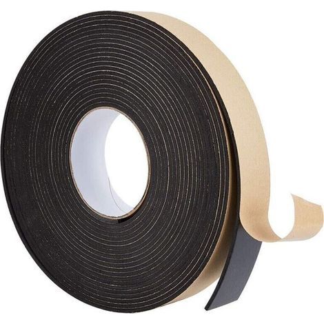 Bande de Mousse Auto adhésive 10m 40mm(L) x3mm(T) Ruban d'étanchéité en Mousse de Coupe Froid Noir Simple Face pour l'isolation de Porte de fenêtre (10m/Rouleau) (1/4)