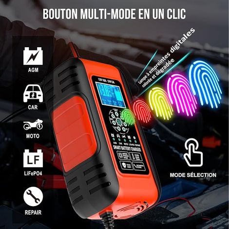 12V/24V 10A Lithium Battery Charger, 11 Protection Charge