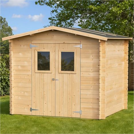 Casetta in legno 2,5x2 Jack con porta doppia finestrata 248x198 cm (1/5)