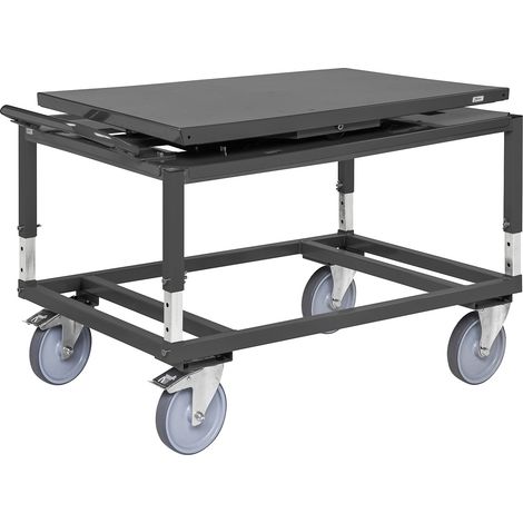Kongamek, Chariot à palettes, réglable en hauteur avec plateau