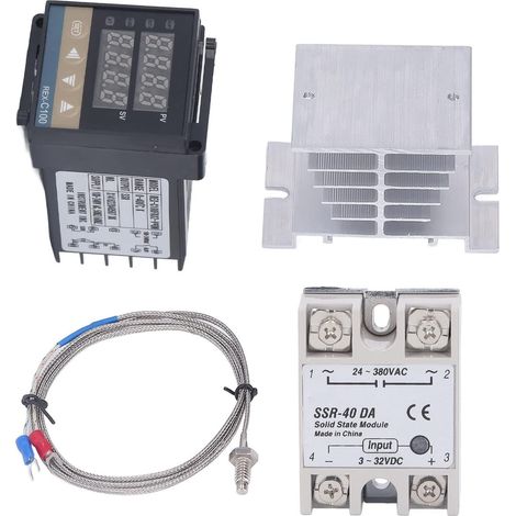 MINKUROW Rex C100 Controlador De Temperatura, 0-400 ℃ Respuesta Rápida 100-240v Fuente De Alimentación De Moldeo Por Inyección Kit De Controlador De Temperatura Pid (40a) (1/5)