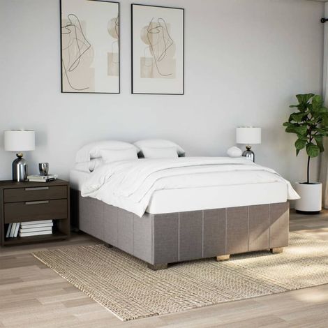 vidaXL Cadre de lit sans matelas taupe 160x200 cm tissu (1/5)