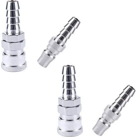Raccord Rapide Air Comprimé 2 Paires SH20 + PH20 Flexible D'air Raccords Rapides Connecteur Coupleur Compresseur Raccord Pneumatique Raccord de Compresseur Raccord Rapide Pneumatique (1/4)