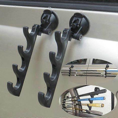 Support de canne à pêche à ventouse compatible avec voiture, support mural pour canne à pêche à ventouse, outil de pêche (1/4)