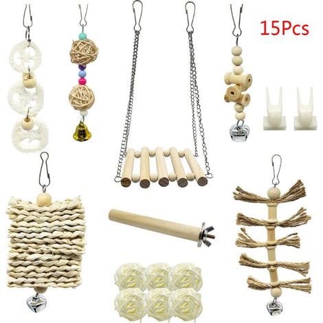 Divertissement pour perroquets, cage, hamac, clochette suspendue, perchoirs