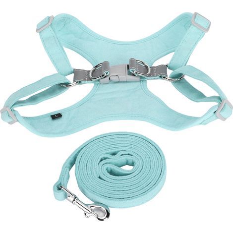 Harness and leash set for small dogs - No choking, reflective, adjustable and comfortable - Size XXS - Mint green (1/5)