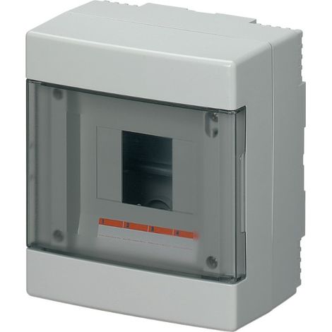 Centralino da parete, 4 moduli, con morsettiera 6x10mm, grigio, IP40, sportello reversibile fumè - Elettrocanali EC60004E (1/2)