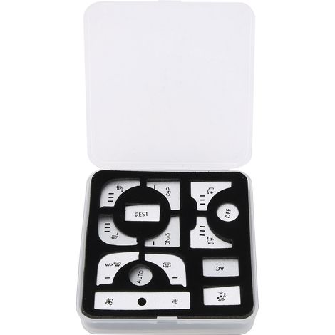 14 autocollants bouton climatisation auto argent alliage pâte installation anti-rayures (1/5)