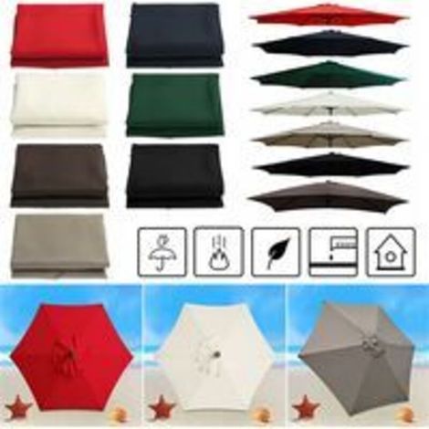 Parasol de jardin avec 6 baleines robustes, parasol de plage, abri de jardin, pour balcon, terrasse, terrasse, piscine (diamètre 3 m) - Rouge - RWAccessoire pour parasol (1/4)