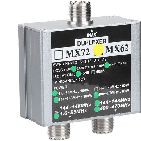 MX62 VHF/UHF-Duplexer 144148MHz 400470MHz Antennenkombinator für unterschiedliche Frequenzen im Innenbereich (1/5)