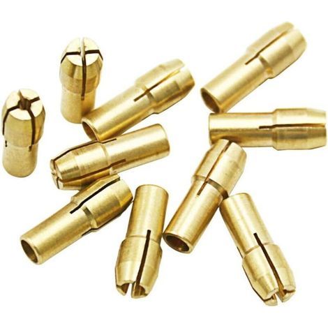 10Pcs Mandrins en laiton Perceuse Pinces 0.5-3.2mm Accessoires pour Dremel outils rotatifs Tige 4.3mm (1/4)
