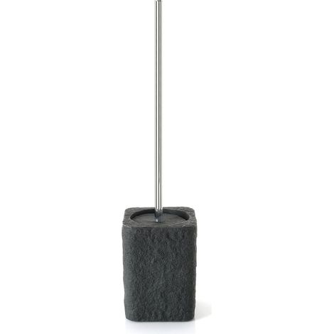 Scopino WC d’appoggio con ciuffo in setole in resina e sabbia AR33 Gedy serie ARIES Antracite (1/2)