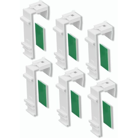 Lot 3 Paires Blanc Supports Serrage Longs pour Store Double avec Rail Support en Tissu séparé, sans perçage, 3 Paires (6 pièces), Réglable, pour fenêtre d'une épaisseur Cadre 1,5 à 2 cm, (1/5)