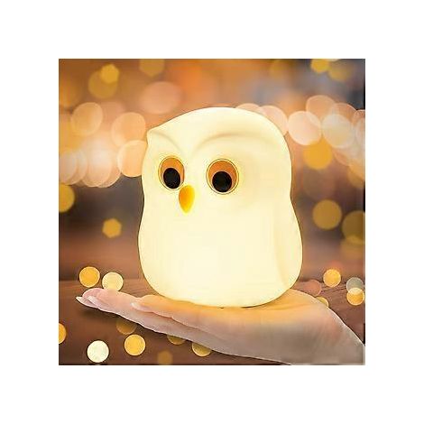 LED-Nachtlicht für Kinder, Baby-Nachtlicht ohne Kleinteile  Aufladen per Touch-Funktion, dimmbar  Bunte, niedliche Eule – ideales Geschenk zum Einschlafen