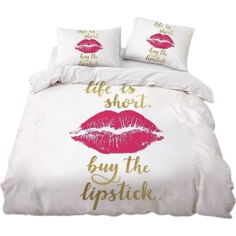 Parure de lit pour adolescente avec 2 taies d'oreiller, microfibre, 220 x 240 cm, linge de lit (1/4)