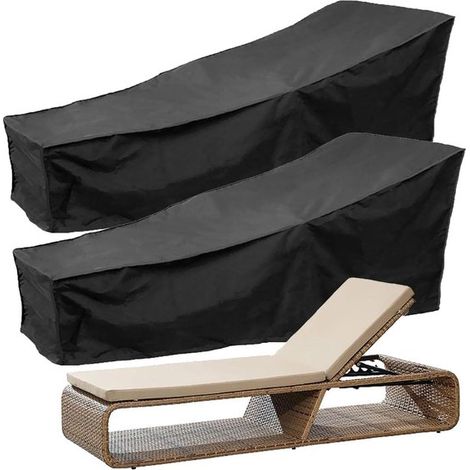 2-teilige Schutzhülle für Gartenstühle mit Kordelzug 210 x 75 x 80 cm Wasserdichte Schutzhülle für Gartenmöbel Schutzhülle für Gartenliegen für (1/5)