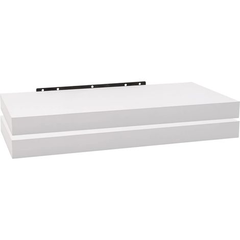 Lot de 2 Étagère Murale WOLTU, pour Salon, Cuisine, Chambre, Salle de Bain, 70x22, 9x3, 8cm, Blanc, RG9369ws-2