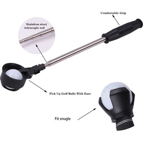 Récupérateur de balles télescopique extensible en acier inoxydable pour l'eau avec accessoires de préhension, cadeau pour homme (1/5)