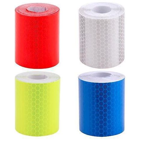 Lot De 4 5cm X 3m Ruban D'avertissement Rflchissant,vert Ruban De Scurit Rflchissant De Auto-adhsive Pour Installations De Transport Routier, Vhi (1/5)