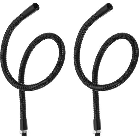 Tuyau à Col de Cygne Universel de 19,7", 2 Pièces M10 à Filetage Fin, Tuyau Métallique Pliable, Bras Flexible, Extension de Tube Souple pour Lampe, Équipement de Bricolage, Noir (1/5)