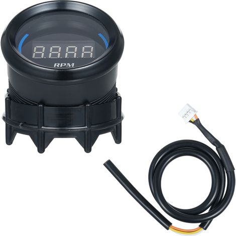 Ortviai Tachymètre numérique LED 52 mm pour voiture, camion et SUV – 0 à 9000 tr/min, affichage bleu, montage universel 12 V