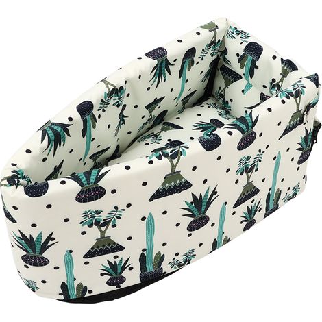 Lit de voiture pour chien avec motif cactus, amovible et confortable, pour chiens et chats. Voyage en voiture. (1/5)