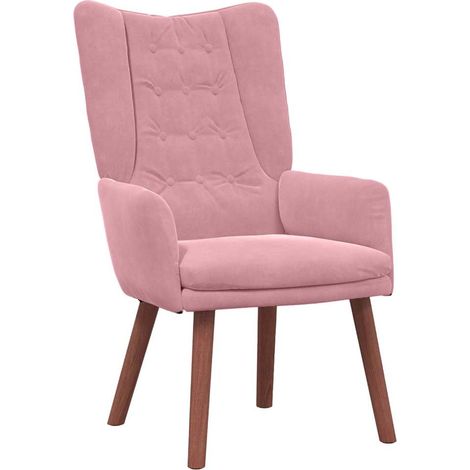 Fauteuil de Salon,Chaise,Fauteuil relaxant Rose 63 x 67 x 94 cm Velours CFW420443 (1/5)