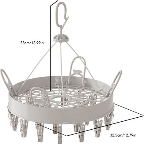 Kleiderbügel mit Clip und Tropfschutz, Wäschebügel für Zuhause mit Haken zum Aufhängen von Unterwäsche, grau, rund, Form (1/5)