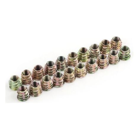 20 écrous à tête hexagonale M8 15 mm en alliage de zinc pour meubles, filetés pour inserts en bois