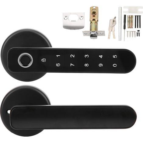 serrure de porte-Serrures Intelligentes à Empreintes Digitales Biométrique avec Clavier Numérique et Clé de Secours (1/4)