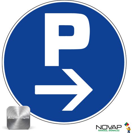 Panneau Parking à droite - Alu Ø450mm - 4011868