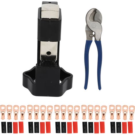Outil de sertissage de cosse de marteau avec coupe-câble, connecteurs en cuivre, tube thermorétractable pour bornes AWG 8 à 4/0, 20 pièces