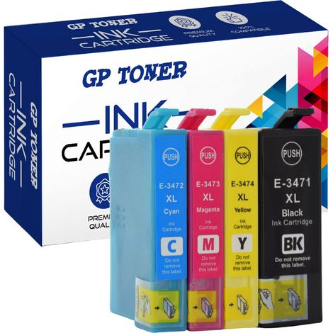 4 cartuchos de tinta para Epson 34XL GP-E3475CMYK (1/5)