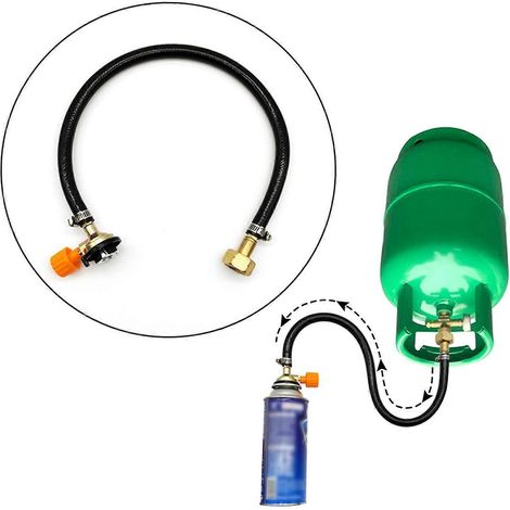 Tuyau de remplissage de gaz pour usage extérieur, adaptateur de remplissage de propane, tuyau avec valve de gonflage intégrée