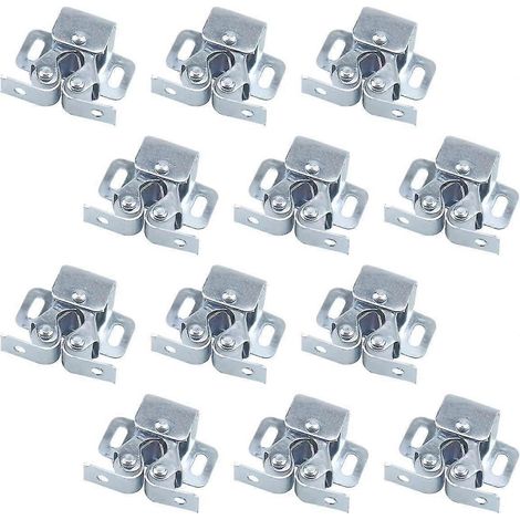 Lot de 12 loquets à double rouleau pour portes battantes de placard (1/2)