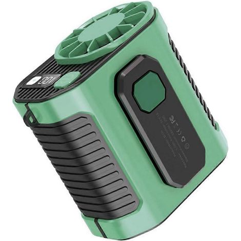 Ventilateur portable vert à fixer à la taille pour atelier de soudage extérieur (1/5)