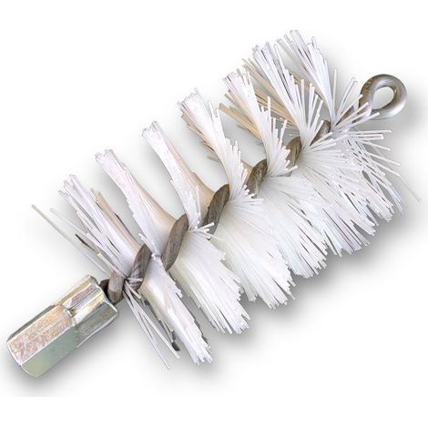 Brosse à tube PRO NYLON Ø 80 mm Raccord M12175 femelle Ame en acier torsadé Nettoyage brossage tube et canalisation Kibros 41SCN80
